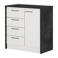 thumbnail image 2 of South Shore Myro Compact Kitchen Island with Storage, in Faux Black Stone and White, 2 of 19