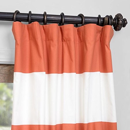 Half Price Drapes Prct Hs03 120 Horizontal Stripe Cotton Curtain