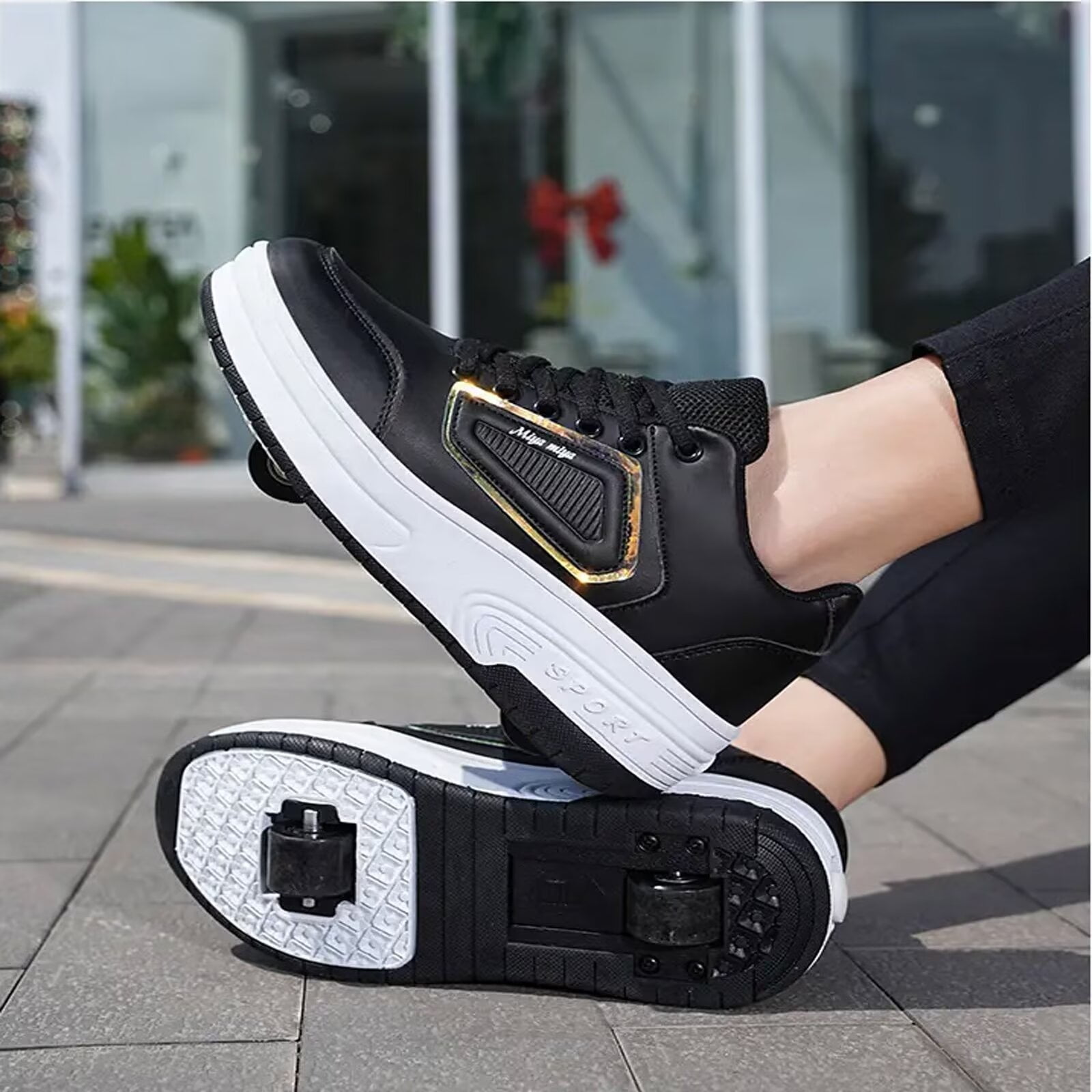 Yunkctuk Children's Roller Skating Sneakers, Boys and Girls' Roller Skating Sneakers, Children's Fashion Versatile Roller Skating Shoes.