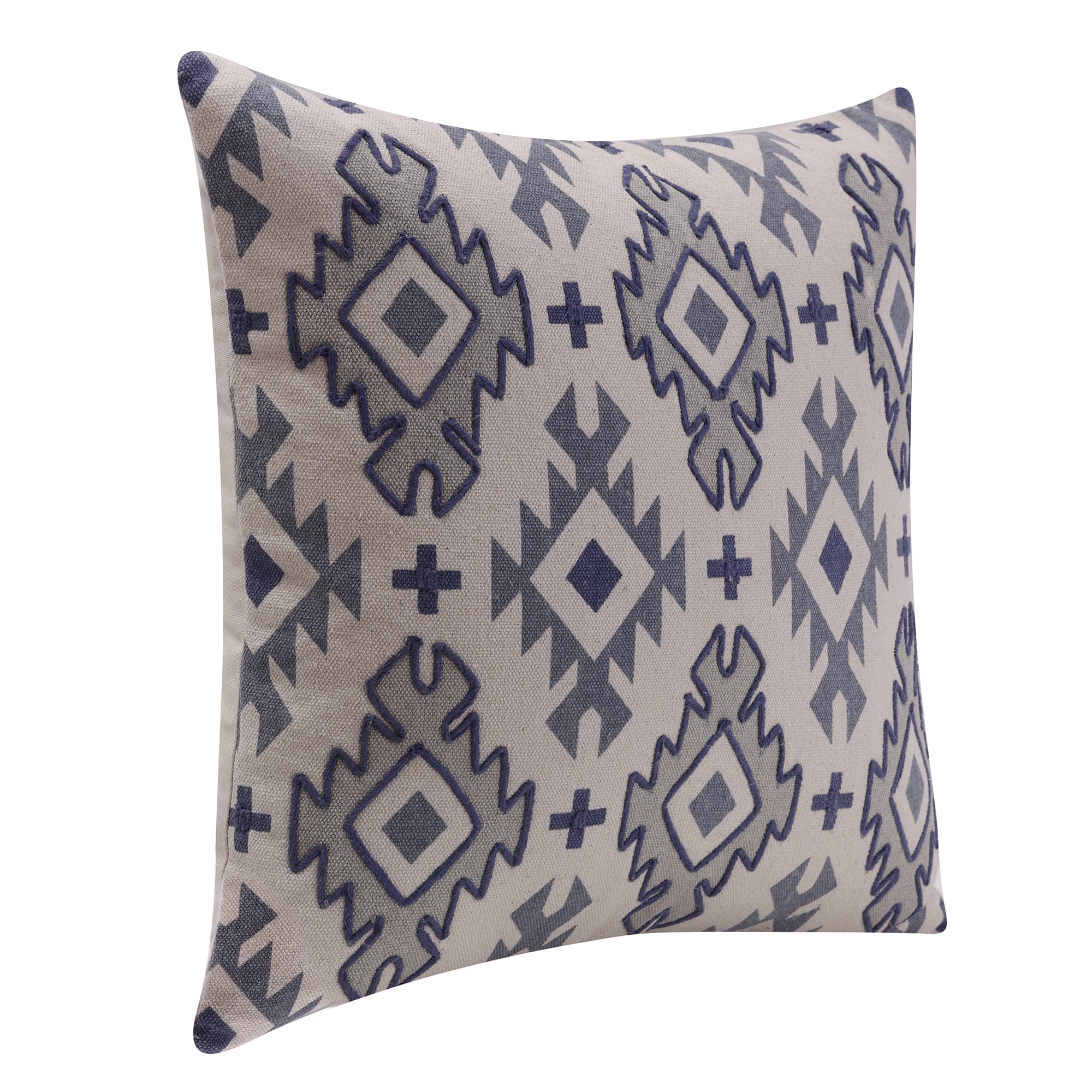 Harlow Hill 20" x 20" Blue/Gray Geometric Cotton Adult Decorative Throw Pillow Cover