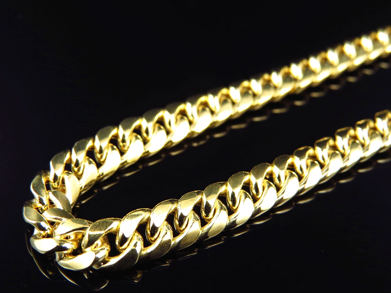 Hollow 10K Yellow Gold Miami Cuban Link 