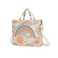 thumbnail image 7 of FORMRS Womens Corduroy Tote Bag Crossbody Shoulder Handbag with Pocket, Pink Retro Sun, 7 of 7