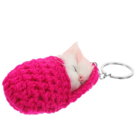 GAXIRE 1Set Rosy Cat Keychain Pendant for Backpack and Purse Accessory