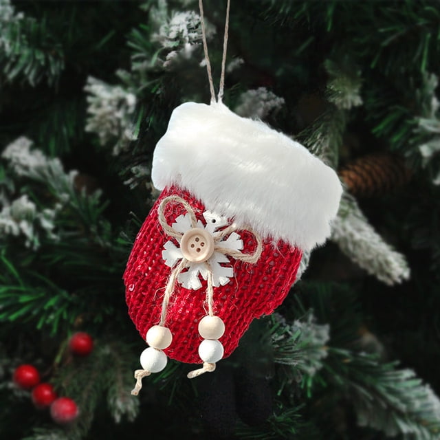 Fiudx Colgante de Gorro Navideño, Tejido Rojo, Artesanía Exquisita, Decoración Festiva para El Hogar, Versátil para Árbol y Ventana, Ideal Como Regalo Navideño, Tamaño 7 X 3 Cm.