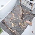 thumbnail image 3 of Alfombra de entrada de lujo con efecto bronceado de mármol Cinnamomum Algina, alfombra de entrada sencilla para baño, inodoro, absorbente, 3 of 6