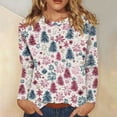thumbnail image 5 of Christmas Sweatshirts for Women Christmas Tree Print T Shirt Long Sleeve Tops Xmas Jumper Casual Xmas Tree Graphic Sweatshirt Comfy Pullover Loose Round-Neck Blouses Ladies Xmas Holiday Costume, 5 of 5