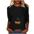 thumbnail image 2 of Fznquz Women Shirts Black History 3/4 Sleeve T Shirt Winter Fall Crew Neck Blouses,M, 2 of 5