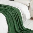 thumbnail image 5 of Bourina Knitted Green Cozy Throw Blanket, Soft and Lightweight, 50" x 60" For Adults, 5 of 7