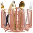 thumbnail image 3 of Metal Utensil Caddy 360 Degree Rotating Cutlery Holder 4 Compartment Flatware Storage Basket Portable Multipurpose Countertop Silverware Organizer for Kitchen Picnic Camping Outdoor, 3 of 10