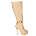 thumbnail image 2 of Nature Breeze Amber-02 New Women Platform Quilt Knee High Stiltto Heel Boot, 2 of 5