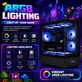 thumbnail image 3 of Evounic Gaming PC Desktop Computer,Ryzen 7 5800X up to 4.7GHz, GeForce RTX 4060 8GB GDDR6, 16GB RAM, 1TB NVMe SSD, WiFi 6 & BT 5.4, Liquid Cooled, 650W PSU, Win11, 3 of 8