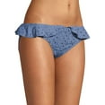 thumbnail image 4 of Time and Tru Women's Solid Novelty Eyelet Textured Scoop Swimsuit Bottom, 4 of 5