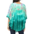 thumbnail image 2 of Sakkas Lepha Long Wide Multi Colored Tie Dye Sequin Embroidered Poncho Top Blouse - Purple - OS, 2 of 5