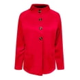 thumbnail image 4 of Ediodpoh Women Winter Oversized Cardigans for Women Neck Lapel Long Sleeve Solid Color Coat Red XXXL, 4 of 5