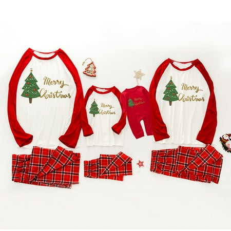 

Leutsin Christmas Man Printed Letter Top+Printed Pants Xmas Family Clothes Pajamas