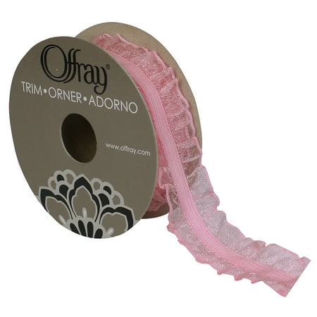 Housing 3 Light Trim - OFFRAY TRIM LIGHT PINK RUFFLE EDGE 1 INCHES X 3 YARDS
