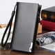 thumbnail image 3 of Minnieouse Cartera larga para hombre, tarjetero de lujo de estilo Simple, monedero de Color sólido con cremallera, monedas, bolsa para llaves de Carteras Negro, 3 of 6