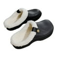 thumbnail image 4 of Willtoo Men Fur Lined Clogs Memory Foam Warm Fuzzy Slippers Winter Waterproof Indoor Outdoor Slipper Black 6.5, 4 of 4