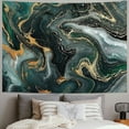 thumbnail image 2 of GOSMITH Marble Tapestry, Green Ocean Texture Tapestry Wall Hanging for Bedroom, Beautiful Paint and Gold Powder Tapestry for Bedroom Living Room Dorm Decor Painting, 2 of 6
