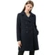thumbnail image 3 of Abrigos largos de invierno con solapa con muesca y doble botonadura para mujer Azul oscuro XS, 3 of 7