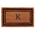 thumbnail image 1 of Calloway Mills 152981830K 18 x 30 in. Brown Border Monogram Rectangular Doormat, Natural - Letter K, 1 of 1