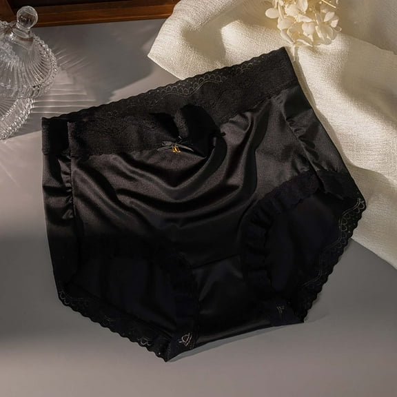 loopsun Womens Briefs,Women's Lace Oversized Seamless Breathable Satin Ice Silk Underwear Briefs