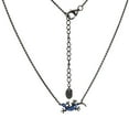 thumbnail image 2 of Dainty Sterling Silver Gecko Necklace Blue CZ Micropave Black Rhhodium Plated 3/4 inch (18mm) wide, 2 of 2