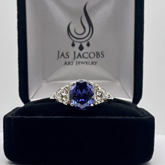 Natural Blue Tanzanite 925 Sterling Silver Ring,Engagemant Ring, Birthstone Rings for Women, Gift For Her