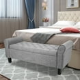 thumbnail image 2 of Fionafurn 51" Arm Ottoman with Storage,Large Storage Bench for Bedroom, Living Room,Linen-Light gray, 2 of 12