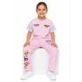 thumbnail image 4 of Powerpuff Girls Girls' Athletic Front & Back T-shirt with Embroidery & Straight Leg Fleece Pants, 2-Piece, Sizes 4-16, 4 of 11