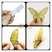 Aooyaoo 48 Pcs/Lot 3D Papillon Enfants Stickers Muraux Réfrigérateur pour la Décoration de Chambre D'enfant