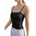 thumbnail image 3 of Haut Sans Manches à Encolure Licou Style Fille Hot Y2K pour Femmes, Mode Décontractée, Été, Sortie, Noir, TG, 3 of 9