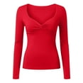 thumbnail image 5 of purcolt Womens Long Sleeve Shirts Casual V Neck Basic Tops Y2K Slim Fit T Shirts Trendy Y2K Going Out Tops, 5 of 5