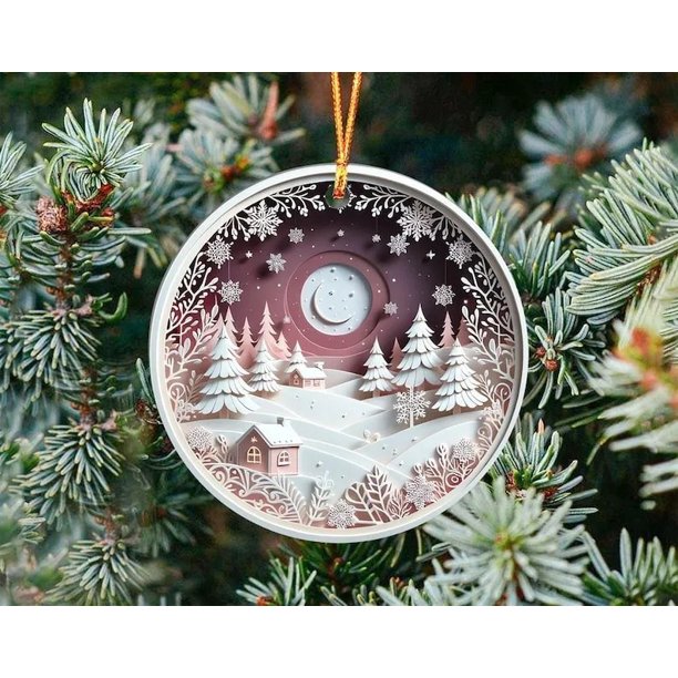onlyliua ¡ Ofertas de Liquidación de Hoy Prime! Colgante de Acrílico Navideño Textura Cóncava y Redondo
