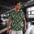 thumbnail image 3 of Wukai Tropical Palm Leaves1 Print Men's Short-Sleeved Mesh T-Shirt,Quick-Dry Short Sleeve Workout T-Shirt-Small, 3 of 8