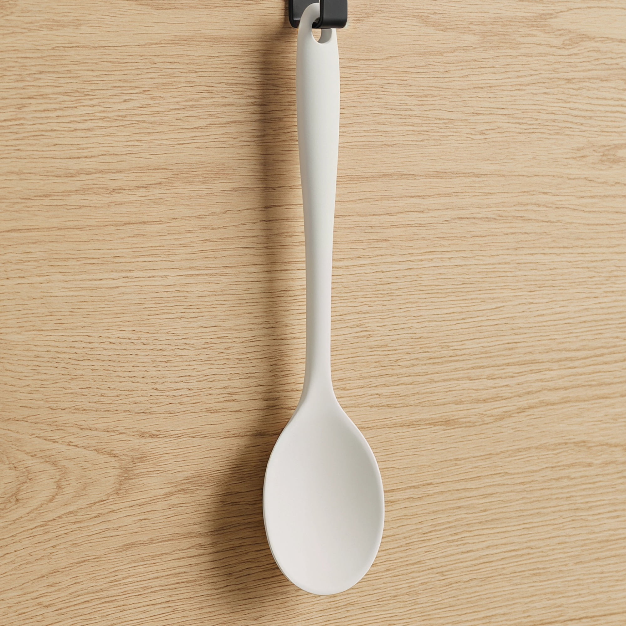 Unique Bargains Silicone Non Stick Heat Resistant Cooking Spoon Grey 12.5x3.1in