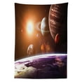 thumbnail image 3 of Ambesonne Galaxy Tablecloth Rectangular Table Cover, Space View Solar System, 52"x70", Magenta Orange, 3 of 4