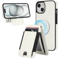 thumbnail image 2 of Compatible WIth Magsafe 2 in 1 Detachable iPhone 14 Plus Shockproof Rugged Wallet Phone Case with Card Holder,Magnetic PU Leather RFID Blocking Flip Kickstand Credit Slots,White, 2 of 8