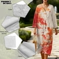 thumbnail image 5 of DISNIMO Fish Printed Womens Casual Maxi Dresses Loose V Neck Dress 3/4 Sleeve Shift Dress for Women Linen Style Long Dresses for Women, 4XL, 5 of 6