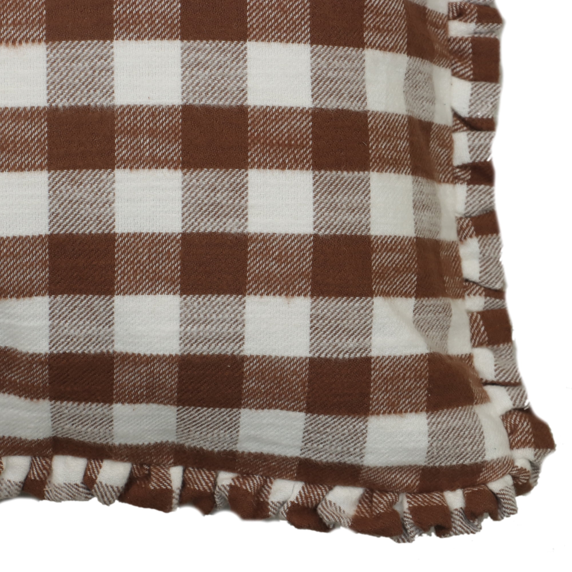 The Pioneer Woman Woven Gingham with Ruffle Pillow - Brown
