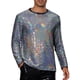 thumbnail image 1 of Camiseta de lentejuelas brillantes INSPIRE CHIC para hombre, de cuello redondo y manga larga, camiseta metálica para fiesta disco, 1 of 1