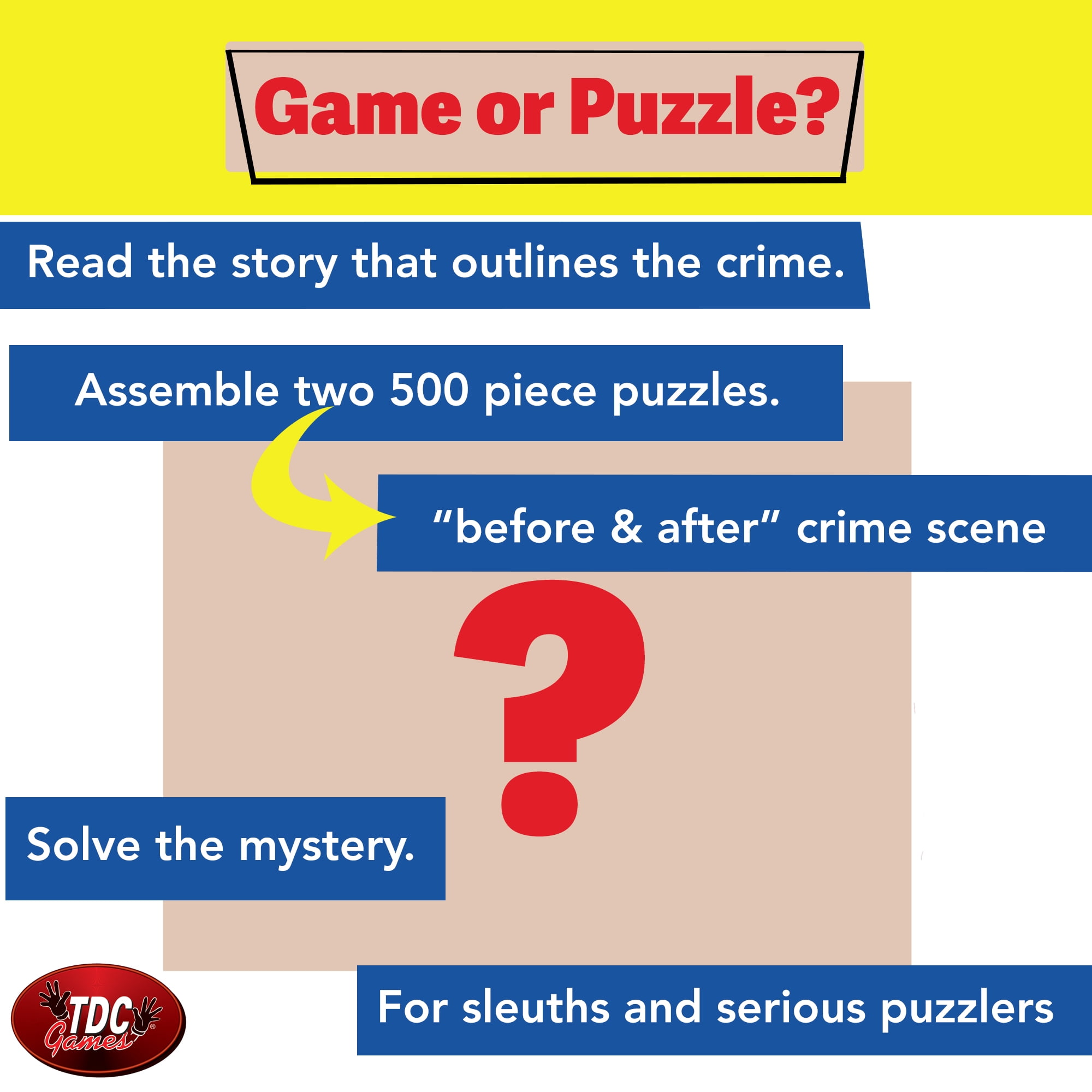 TDC Games Alphabet Mystery Puzzle - C Is For Chocolate - 2 Jigsaw Puzzles - 500 pc