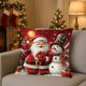 thumbnail image 4 of Fundas de almohada navideñas de 45x45 cm (17,7x17,7 pulgadas), fundas decorativas con tela suave y cremallera oculta para decoración del hogar. Funda de almohada de algodón., 4 of 6
