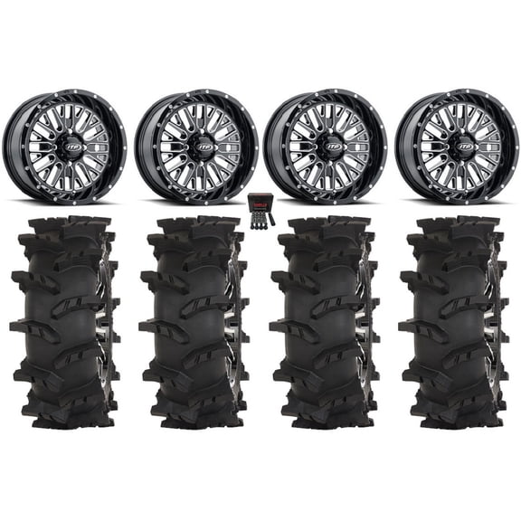 ITP Momentum 14" Wheels Milled 28" Outlaw Max Tires Sportsman 550 850 1000