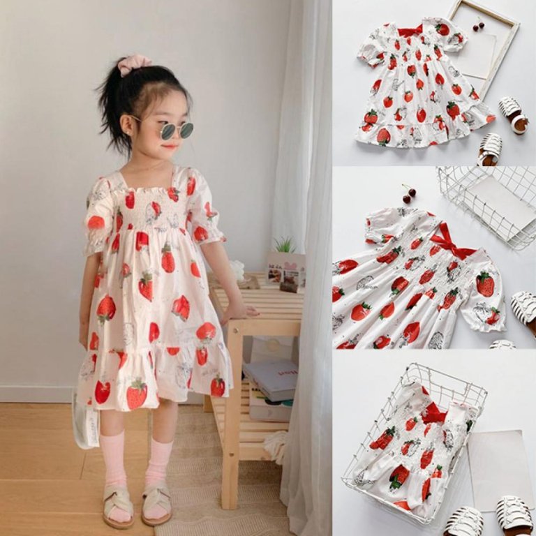 open lace back dress Spring Summer Pink Strawberry Princess Mesh Dress for Cats and Dogs XL (12-17 lbs)