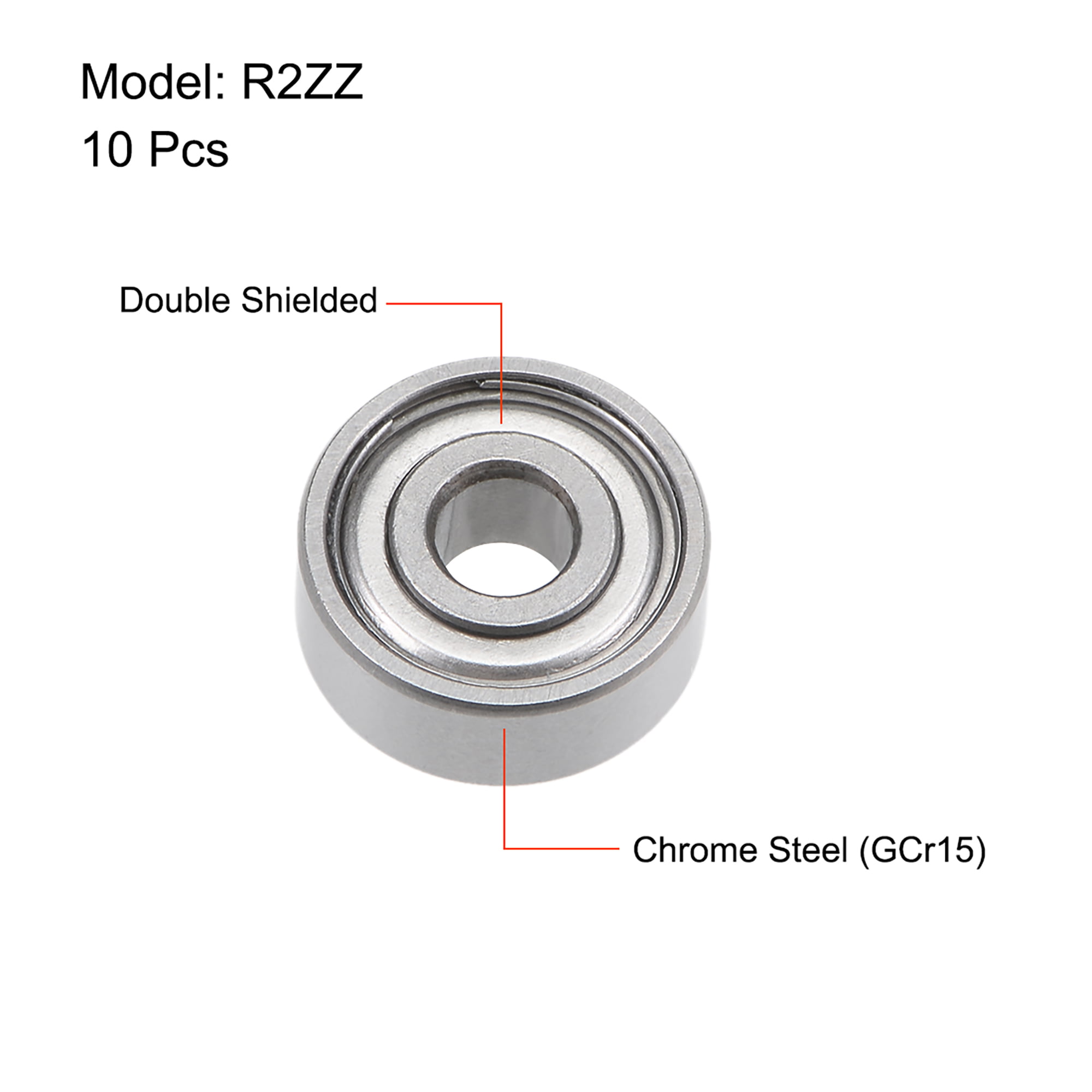 uxcell 1603ZZ Deep Groove Ball Bearings Z2 5/16 x 7/8 x 9/32 Double Shielded Chrome Steel 10pcs 