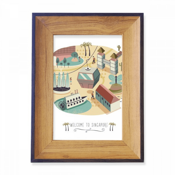 Singapore Theme Park Cable Car Photo Frame Exhibition Display Art Desktop Painting