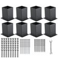 thumbnail image 1 of Base para postes AXWHYS 4x4, 8 unidades, tamaño interior, 9,14 x 9,14 cm, acero, 1 of 7