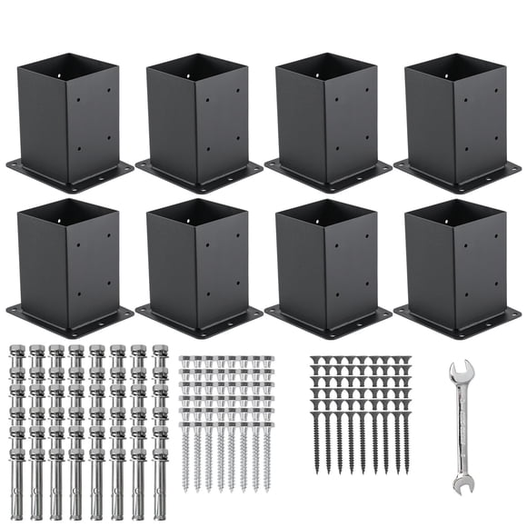 Base para postes AXWHYS 4x4, 8 unidades, tamaño interior, 9,14 x 9,14 cm, acero