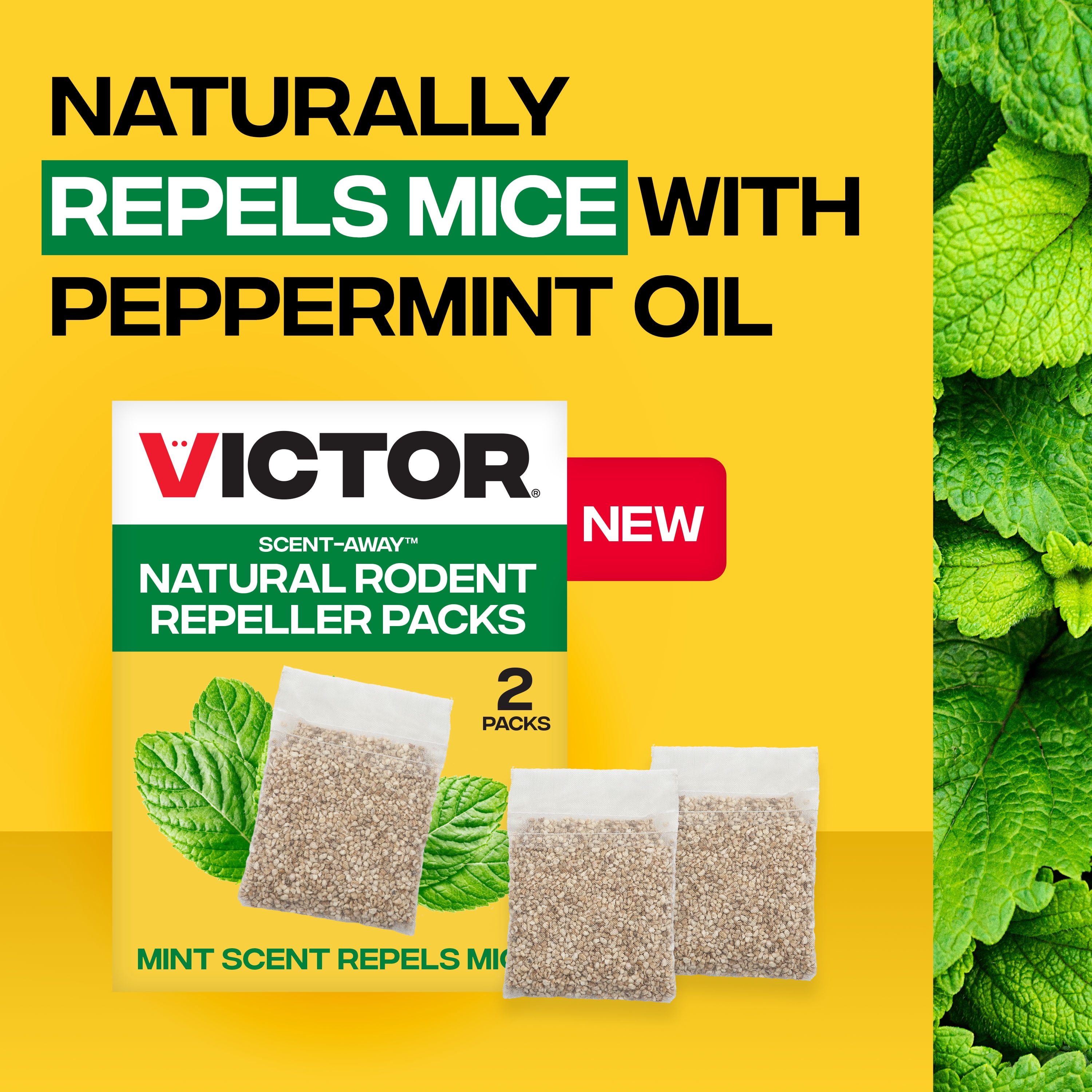 Victor Scent-Away Mouse Repellent - Repel by Scent - Natural Rodent Repellent - 2 Pack